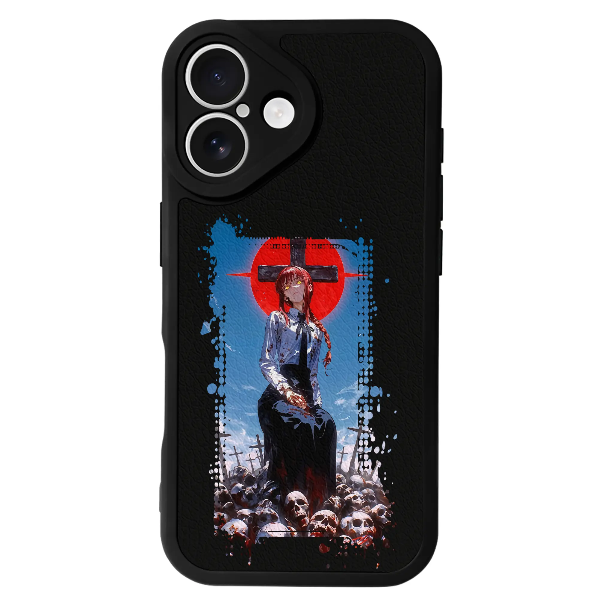 チェンソーマン グッズ,マキマ - IPhone 16シリーズ対応 ・ シリコンスマホケース ・ レザー調 ・ 高精度フィット ・ 耐衝撃 ・ ワイヤレス充電対応 ・ 精密カット